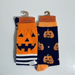 Halloween Novelty Socks, NWT both Adult Size 4-10, 1 pair crew, 1 pair knee high